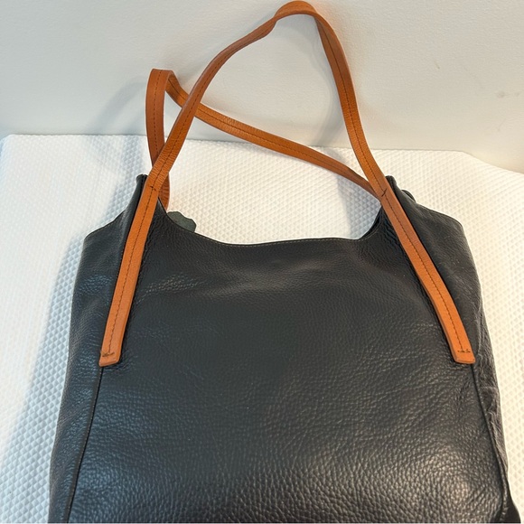 Valentina"Today is your best day ", black leather handbag - Picture 4 of 7